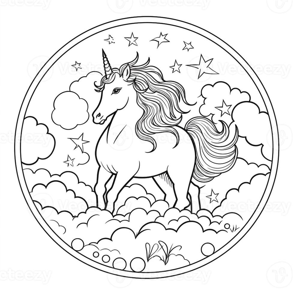 coloriage de licorne pour les enfants photo