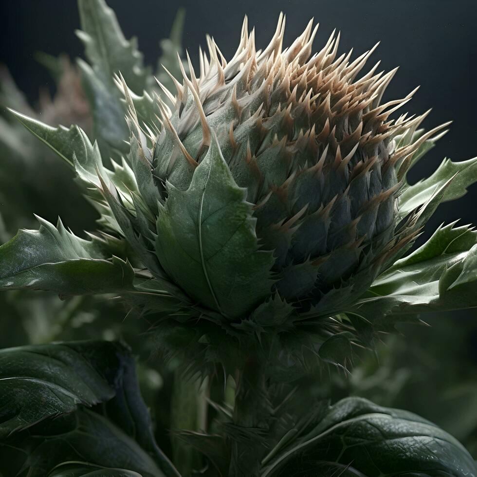 cynara cardunculus artichaut proche en haut photo