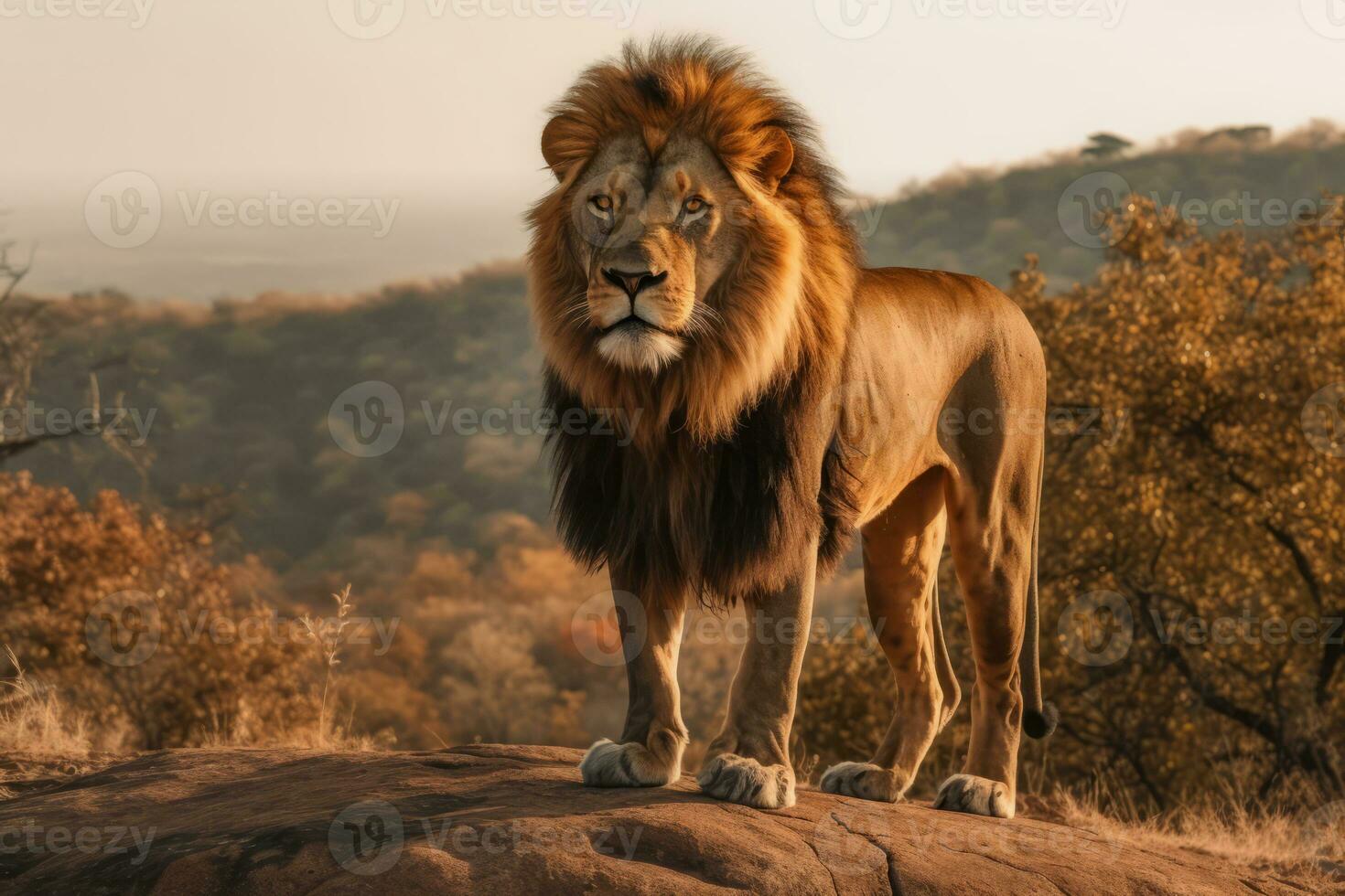 Lion dans nature, nationale géographie, large la vie animaux. ai généré. photo