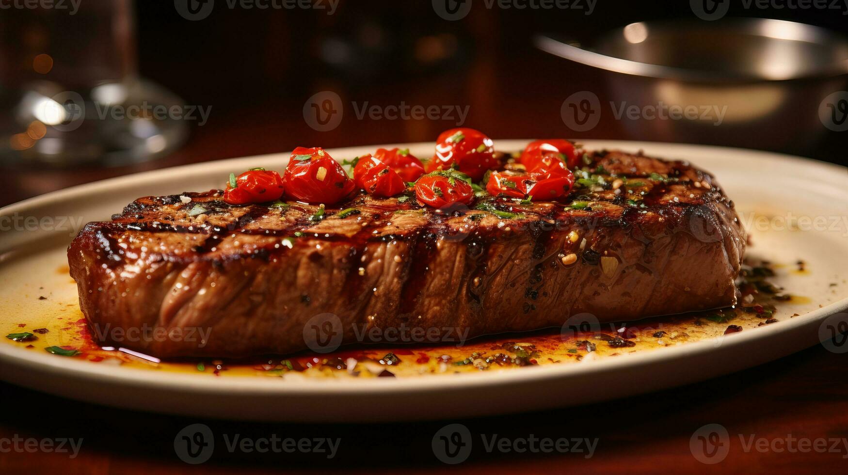 le Nouveau york bande steak a délicieux aliments. ai généré. photo