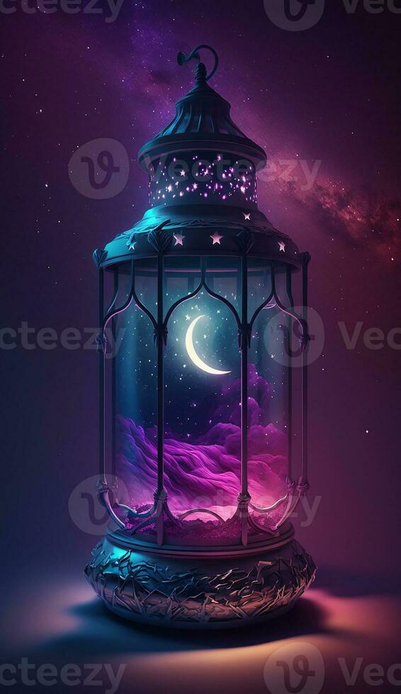 arabe lanterne de Ramadan fête Contexte illustration. ai génératif photo