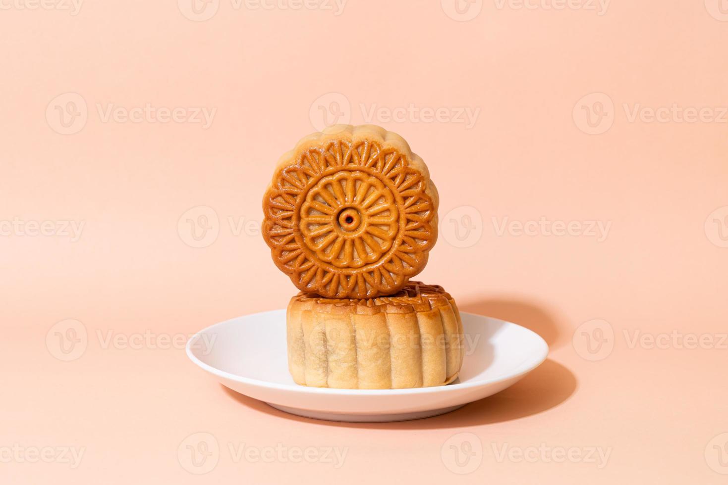 gâteau de lune chinois sur plaque photo