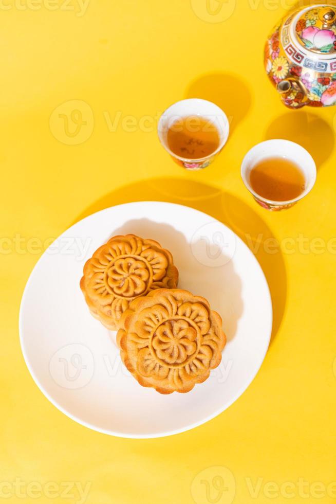 gâteau de lune chinois sur plaque photo