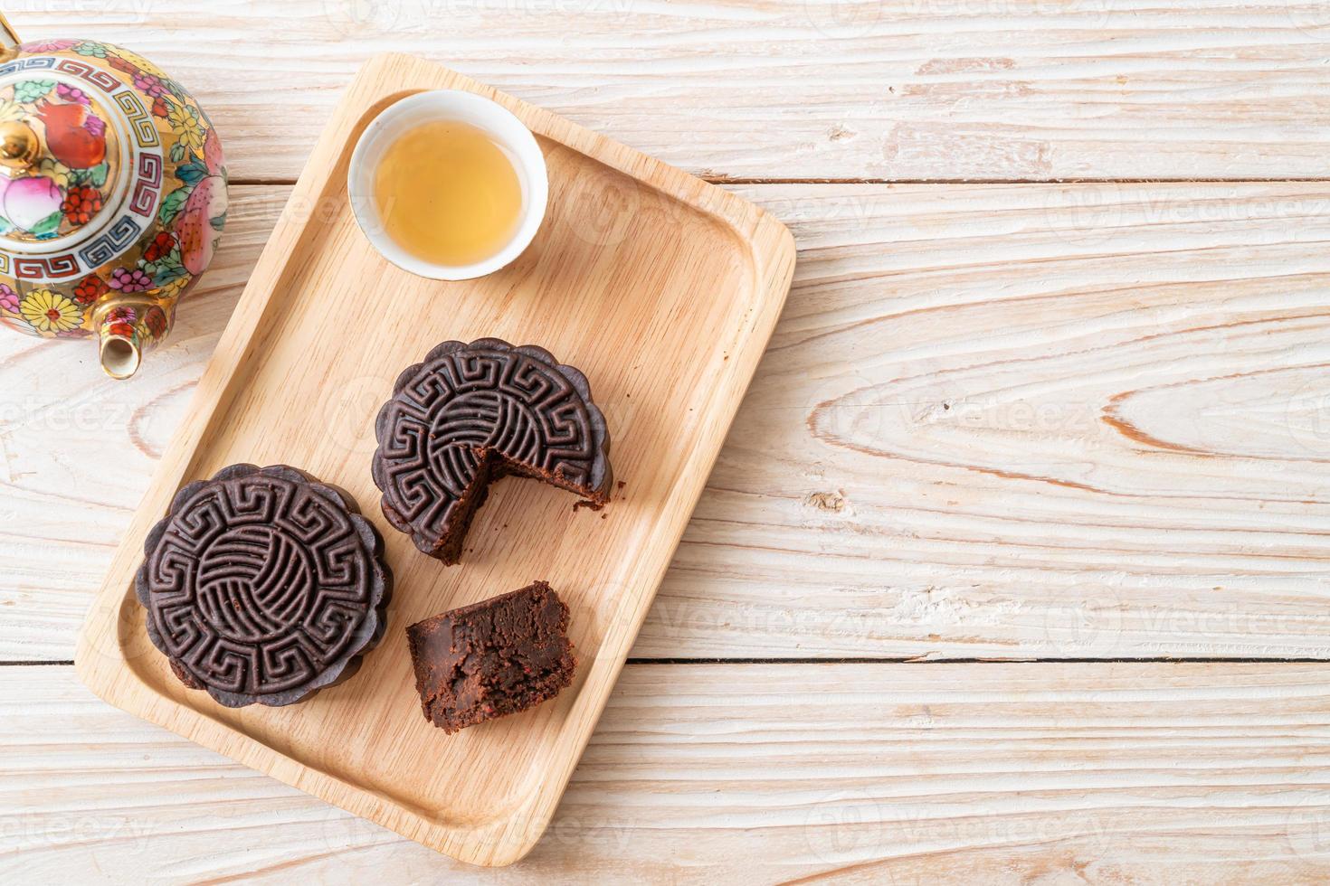 gâteau de lune chinois saveur chocolat noir photo