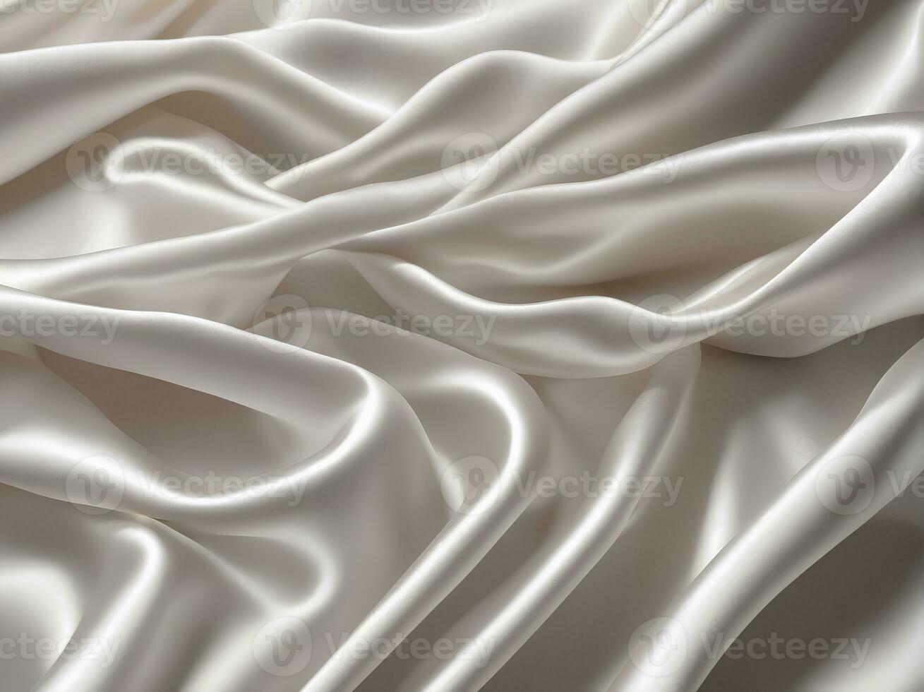 blanc satin soie doux flottant en tissu arrière-plan, génératif ai photo