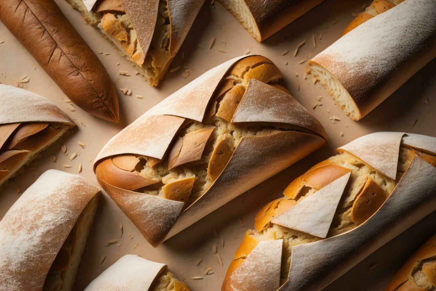 fraîchement cuit sucré petits pains sur une rouge Contexte. tonique. ai génératif photo