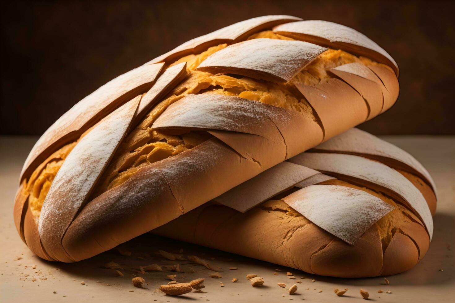 fraîchement cuit sucré petits pains sur une rouge Contexte. tonique. ai génératif photo