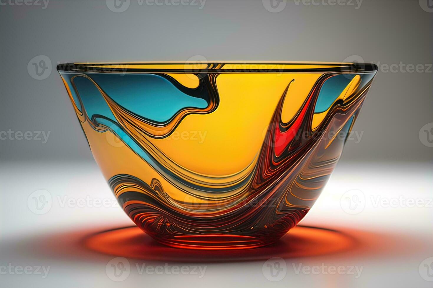coloré verre pot sur une foncé Contexte. ai génératif photo