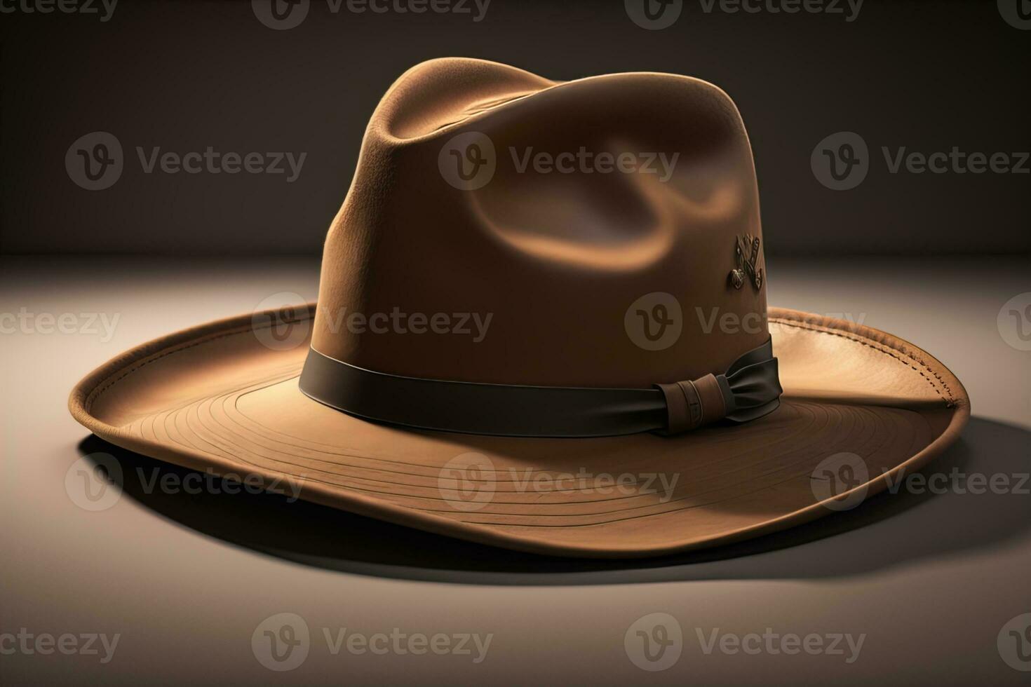 cow-boy chapeau sur une en bois tableau. ai génératif photo