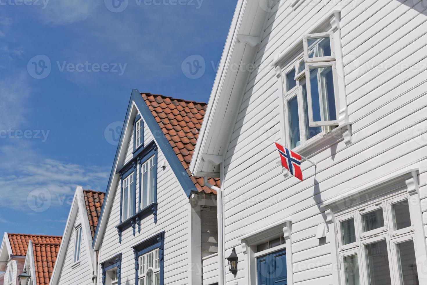 Maisons traditionnelles en bois à gamle, stavanger, norvège photo