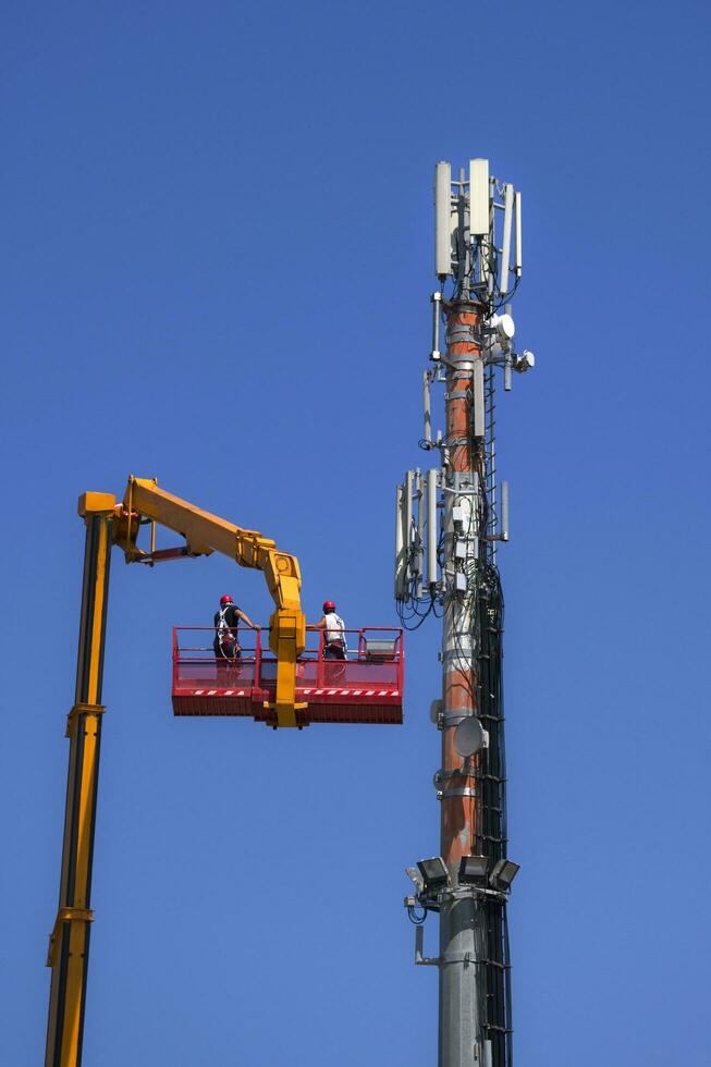 entretien à un antenne pour les communications photo