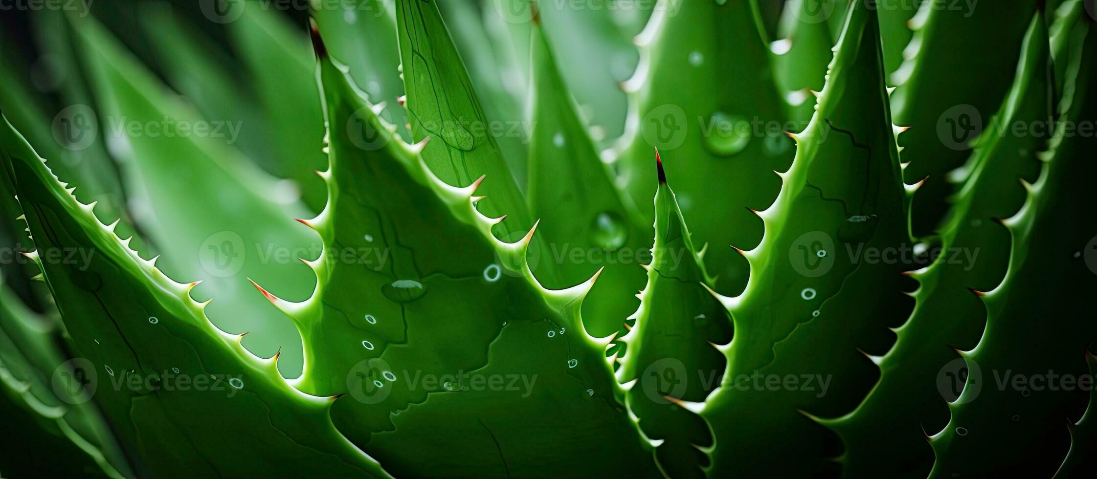 un extrême fermer image de une vert aloès Vera usine, capturé dans plein cadre la photographie. photo