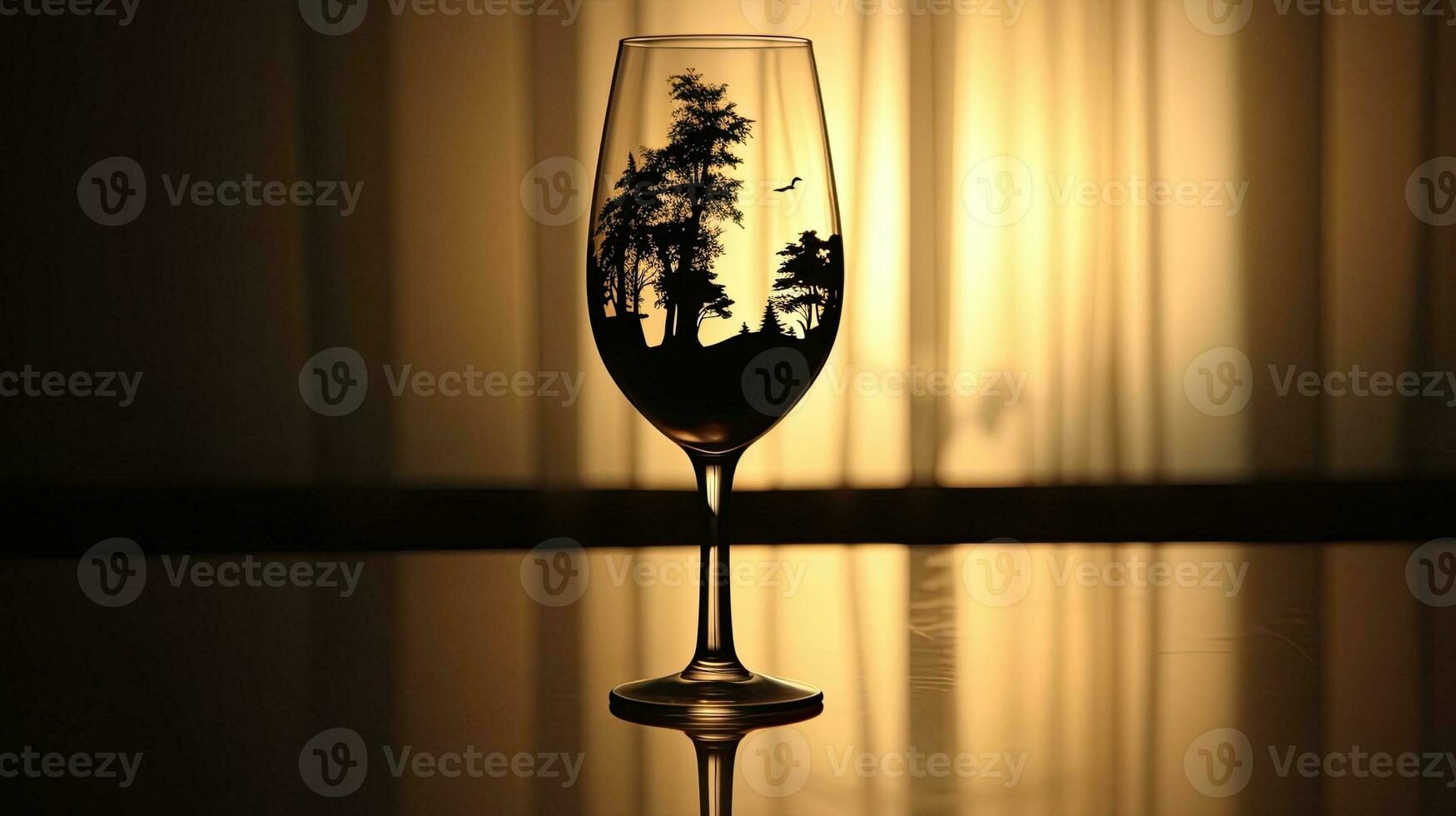 studio coup de une du vin verre et un de l'alcool bouteille dans silhouette photo