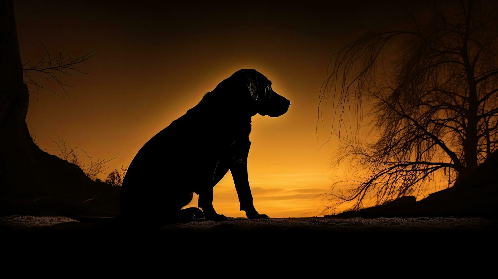 silhouette de une canin photo