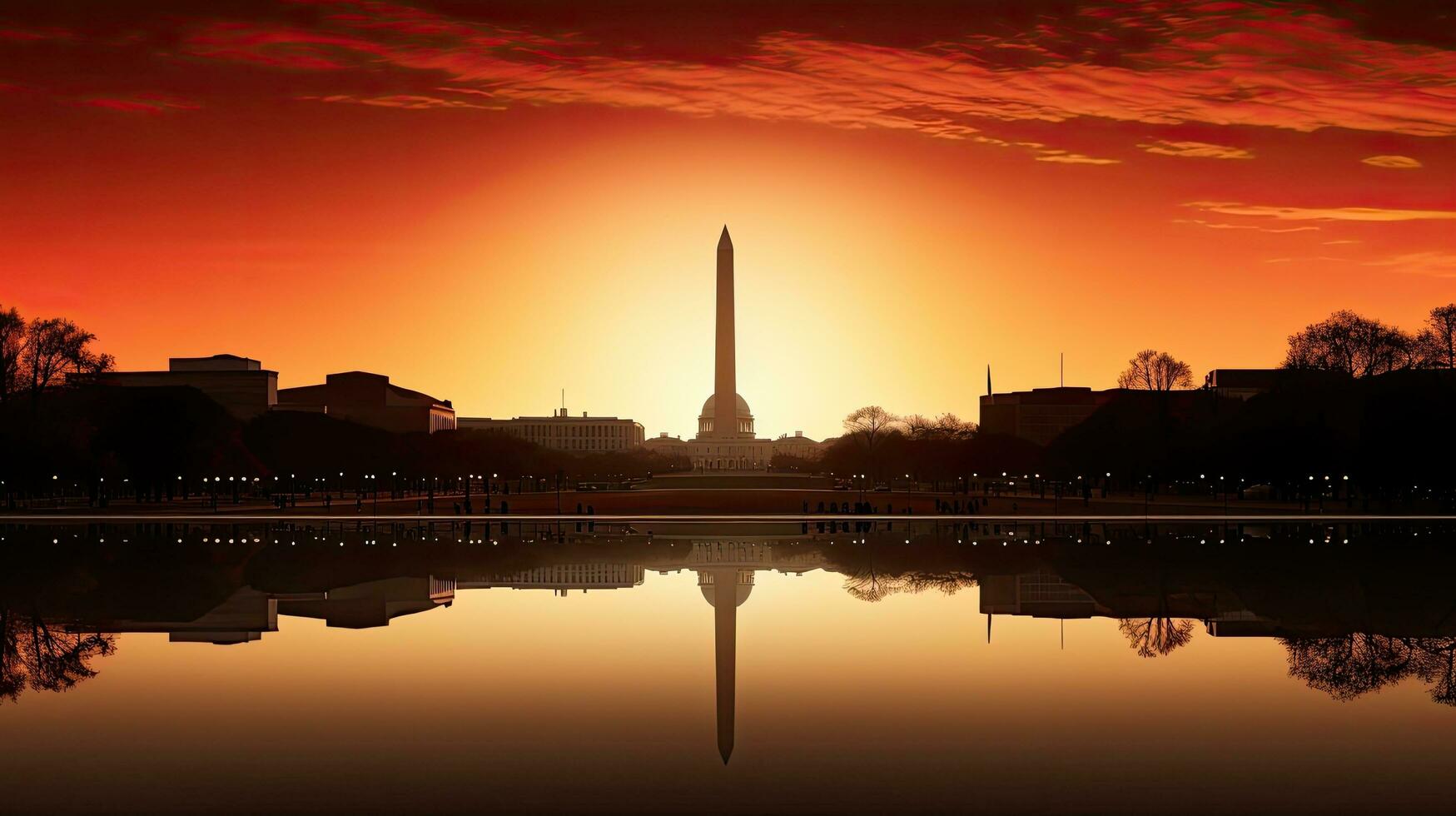 lever du soleil dans Washington dc silhouette les monuments photo