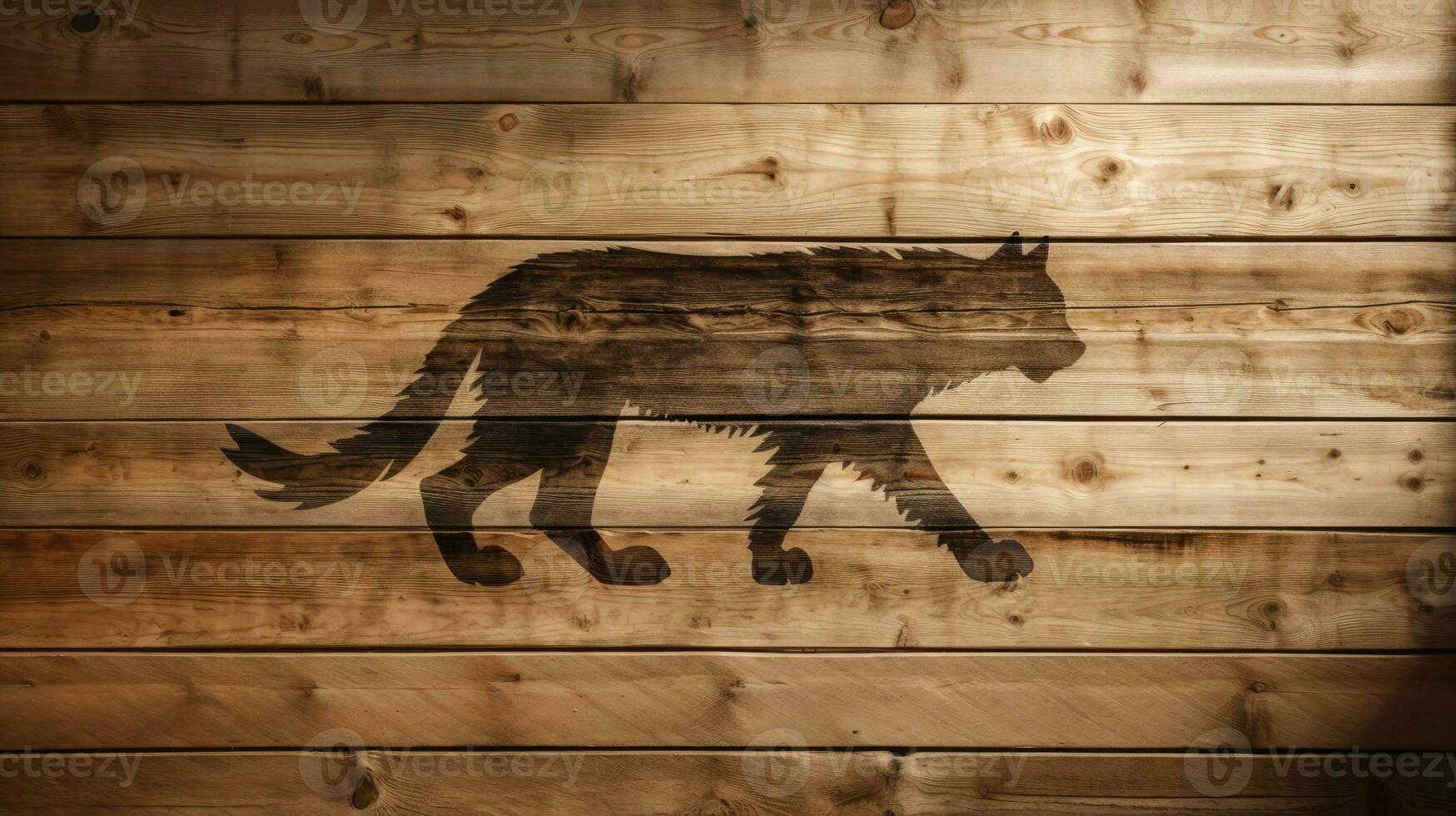 animal esquisser sur en bois surface photo