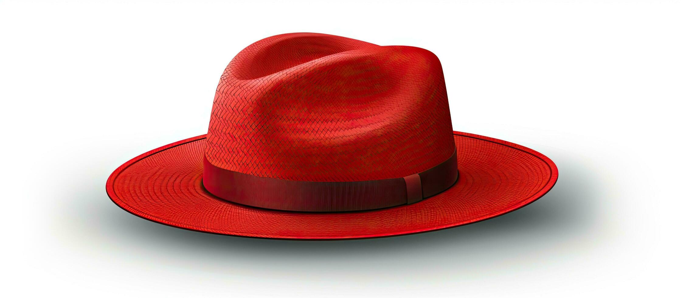 rouge ancien Panama chapeau isolé sur blanc Contexte photo