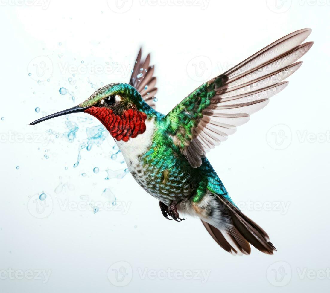 en volant colibri isolé photo