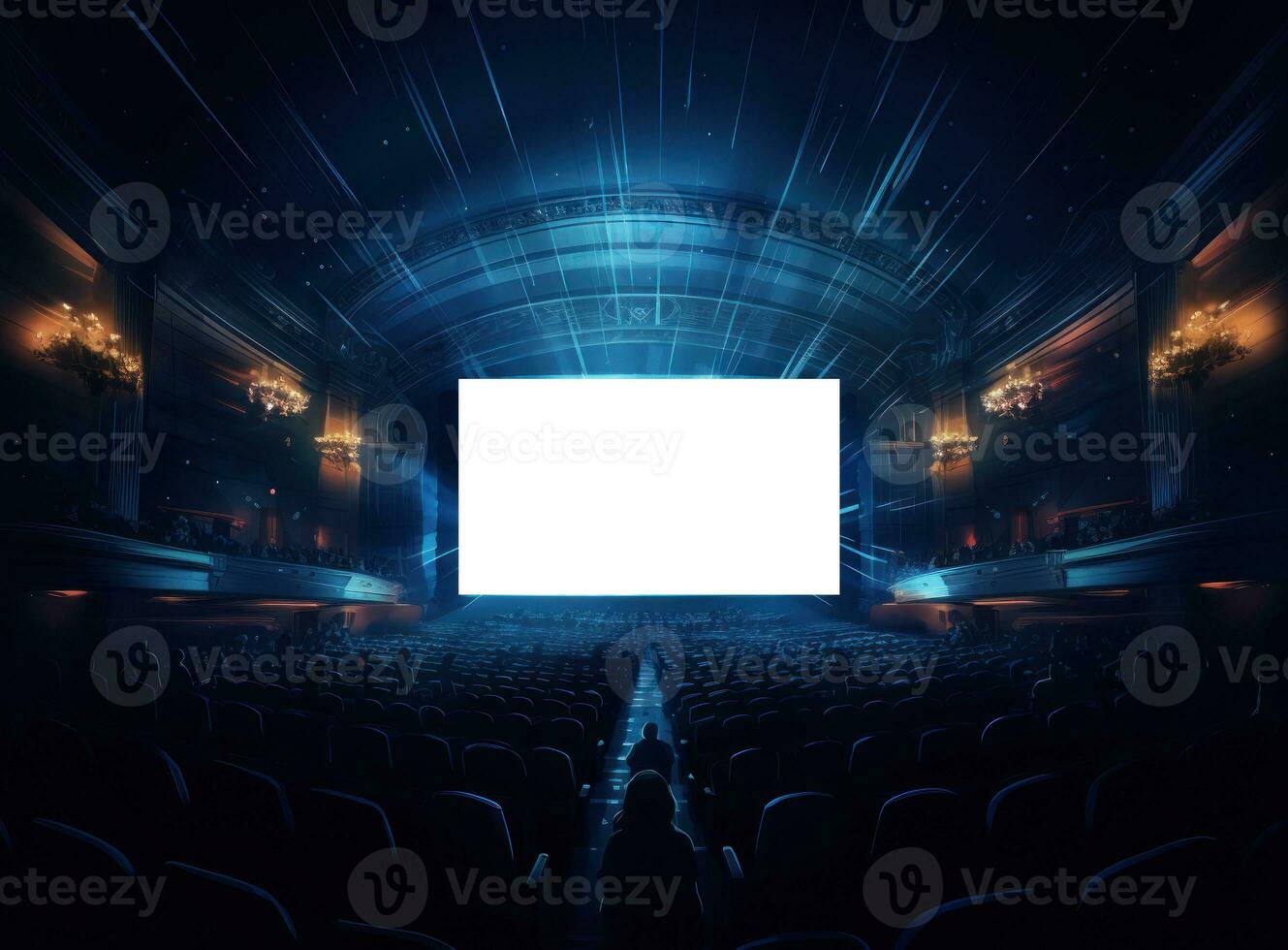 gros cinéma avec vide écran maquette photo