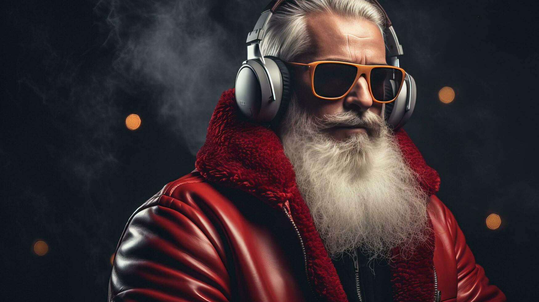 cool Père Noël claus dj photo