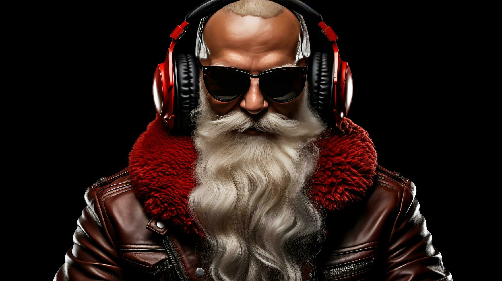 cool Père Noël claus dj photo