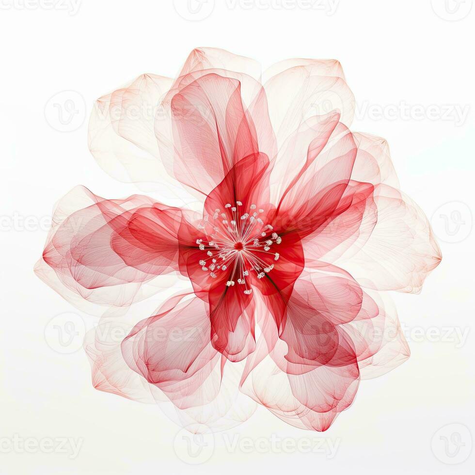 rouge et blanc mélange fleur. illustration ai génératif photo