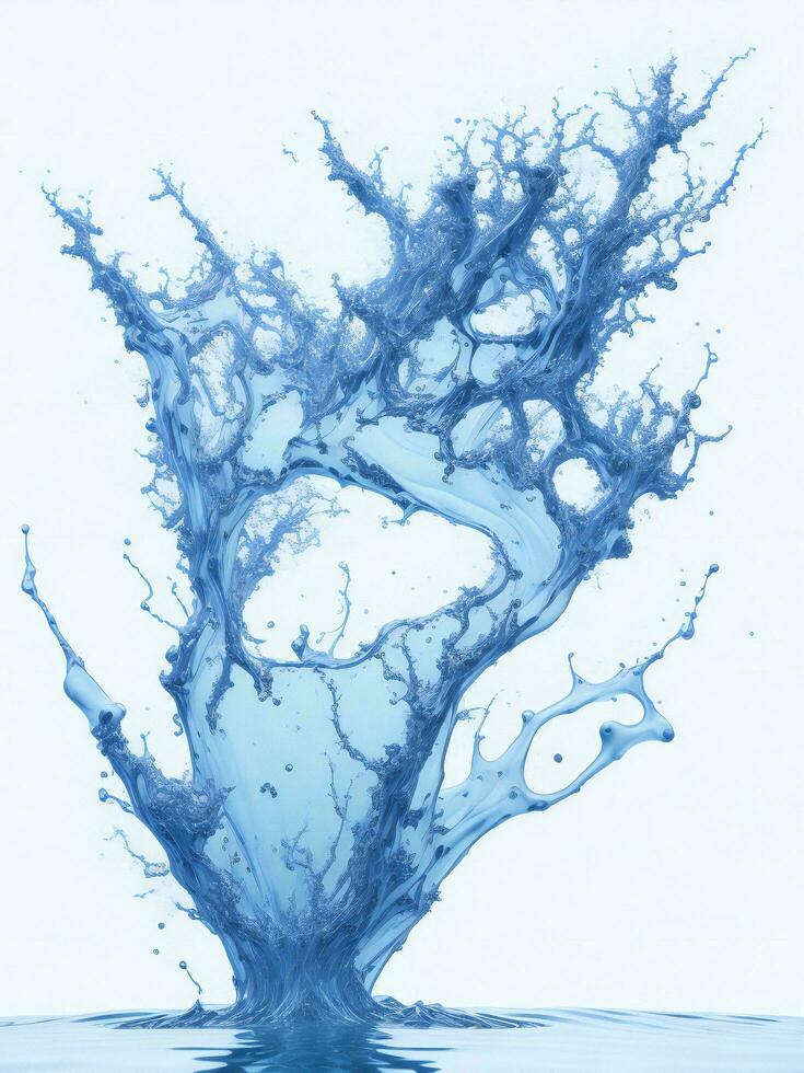 une arbre est éclabousser l'eau dans le air ai généré photo