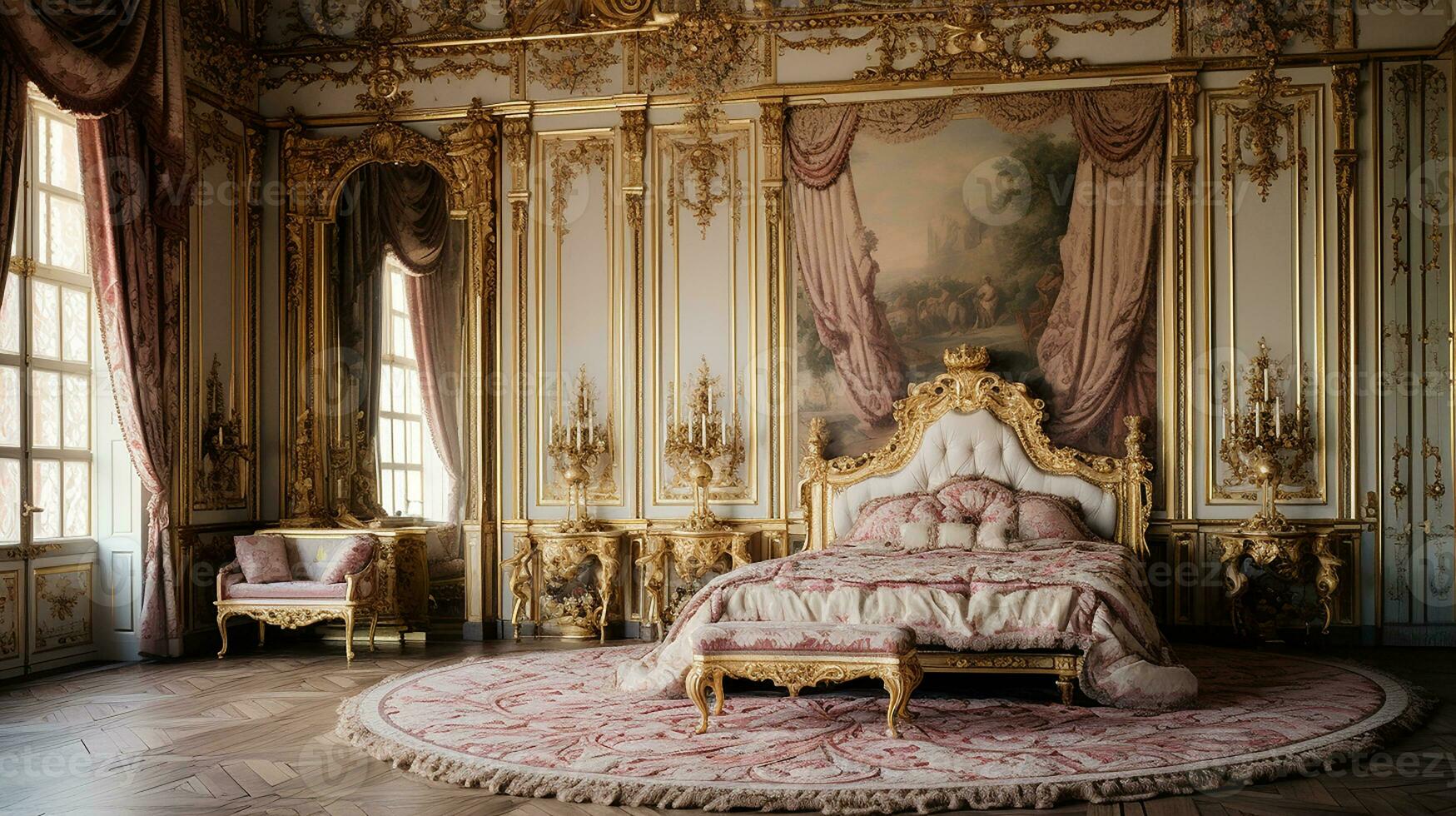 photo de le chambre de le palais de Versailles, France. génératif ai