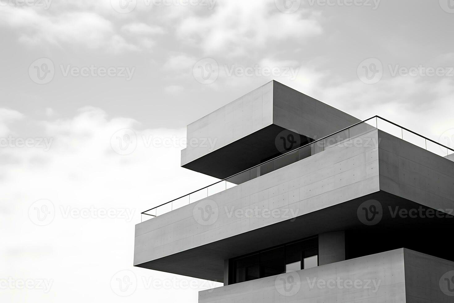 unique moderne Bureau de affaires bâtiments gratte-ciel, noir et blanche. ai généré. photo