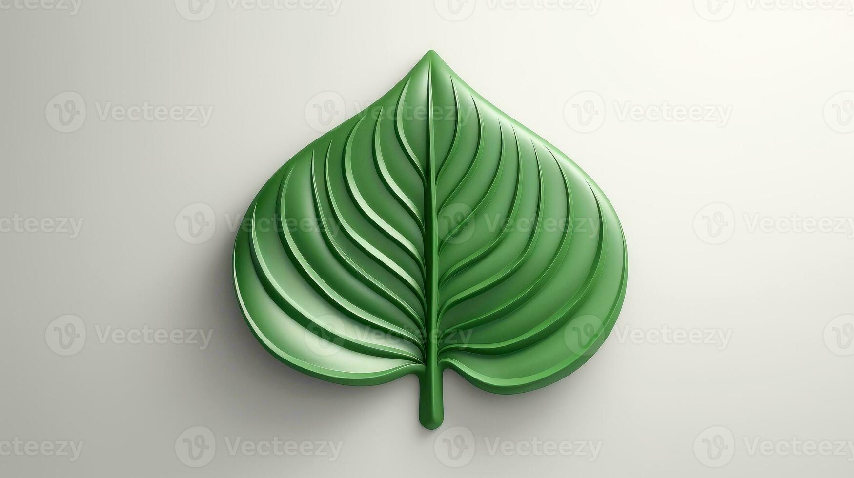 3d maquette feuille de arbre et plante. écologie, bio et Naturel des produits concept, proche en haut vue de feuilles composition, minimal style, génératif ai illustration photo