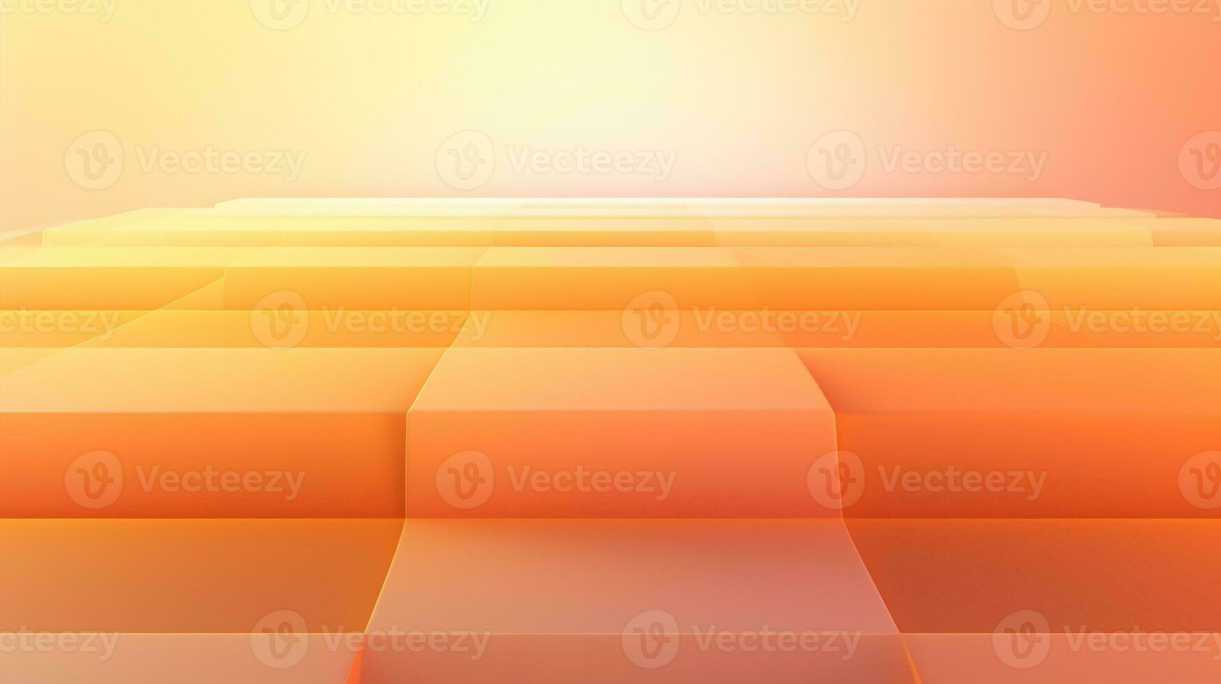 génératif ai, magnifique pente scène paysage avec lumière orange, abricot couleur, horizontal fond d'écran. abstrait studio pièce géométrique Contexte photo