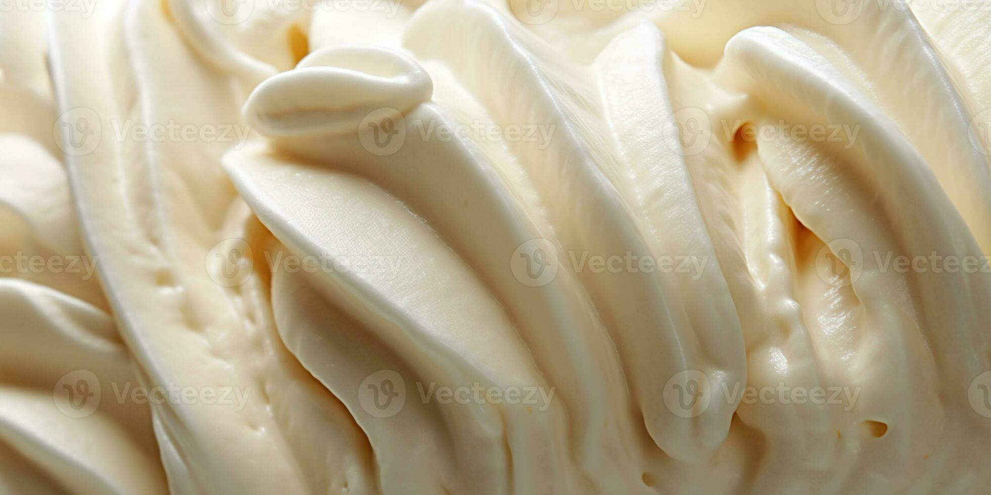 génératif ai, vanille la glace crème surface, proche en haut texture de blanc la glace crème comme Contexte. photo