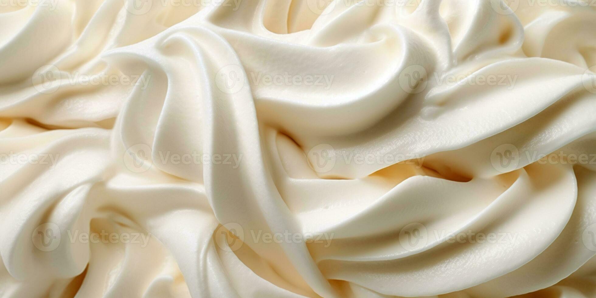 génératif ai, vanille la glace crème surface, proche en haut texture de blanc la glace crème comme Contexte. photo