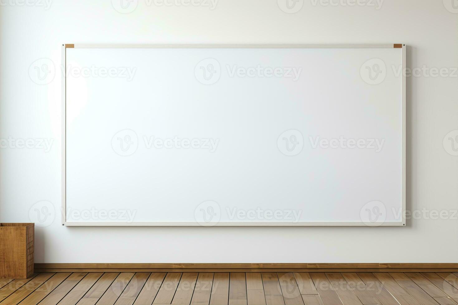 tableau blanc pour Marqueurs sur en bois sol. établi avec génératif ai photo