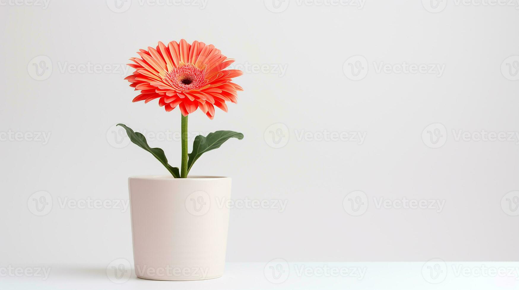 photo de gerbera fleur dans pot isolé sur blanc Contexte. génératif ai