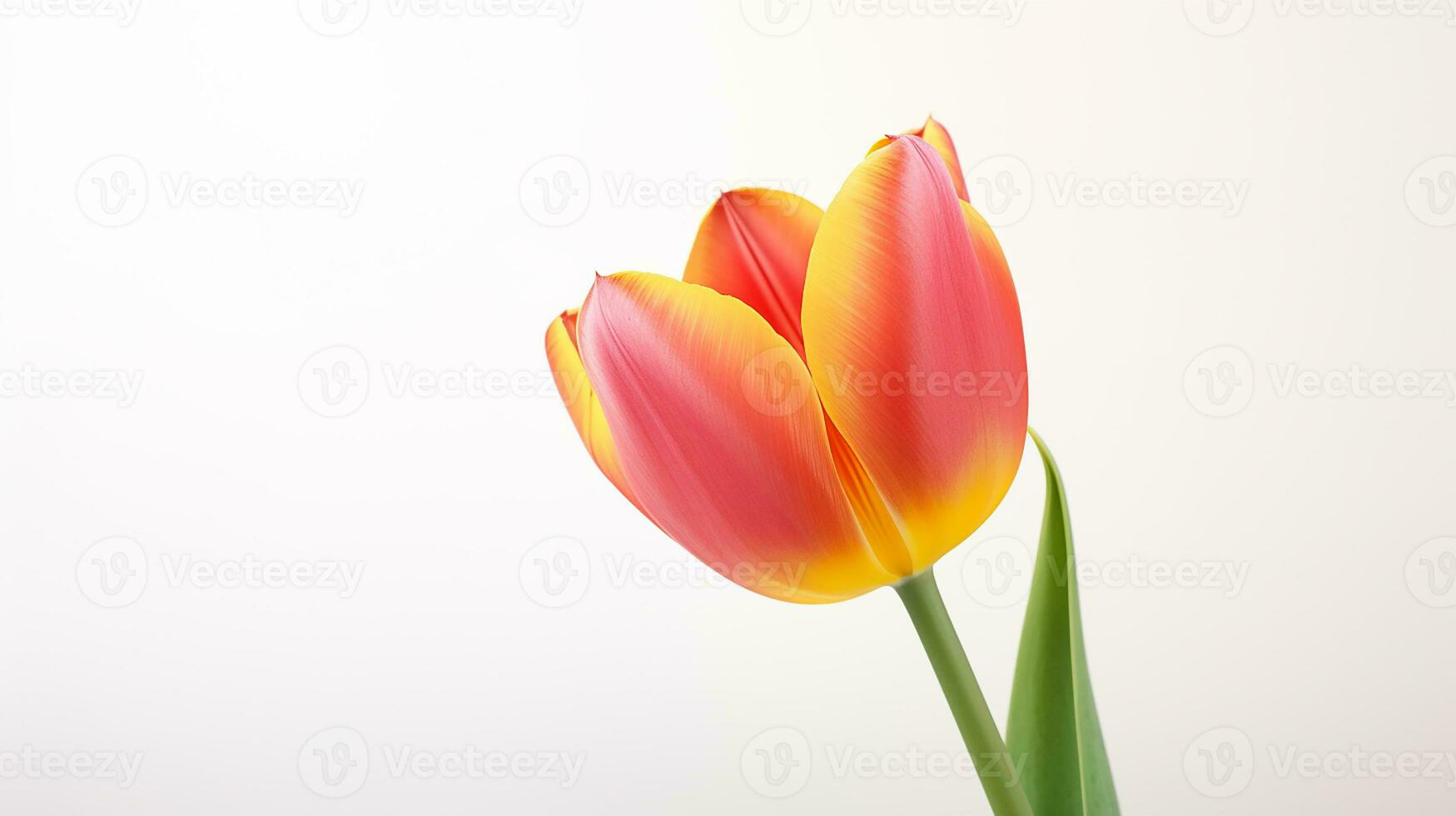 photo de magnifique tulipe fleur isolé sur blanc Contexte. génératif ai