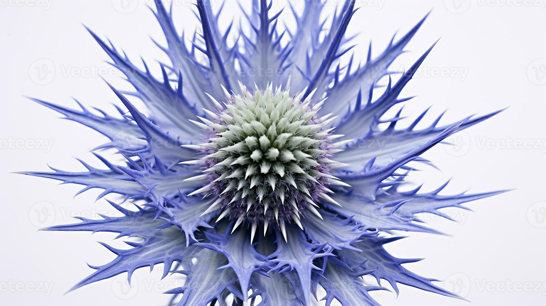 photo de magnifique mer houx fleur isolé sur blanc Contexte. génératif ai