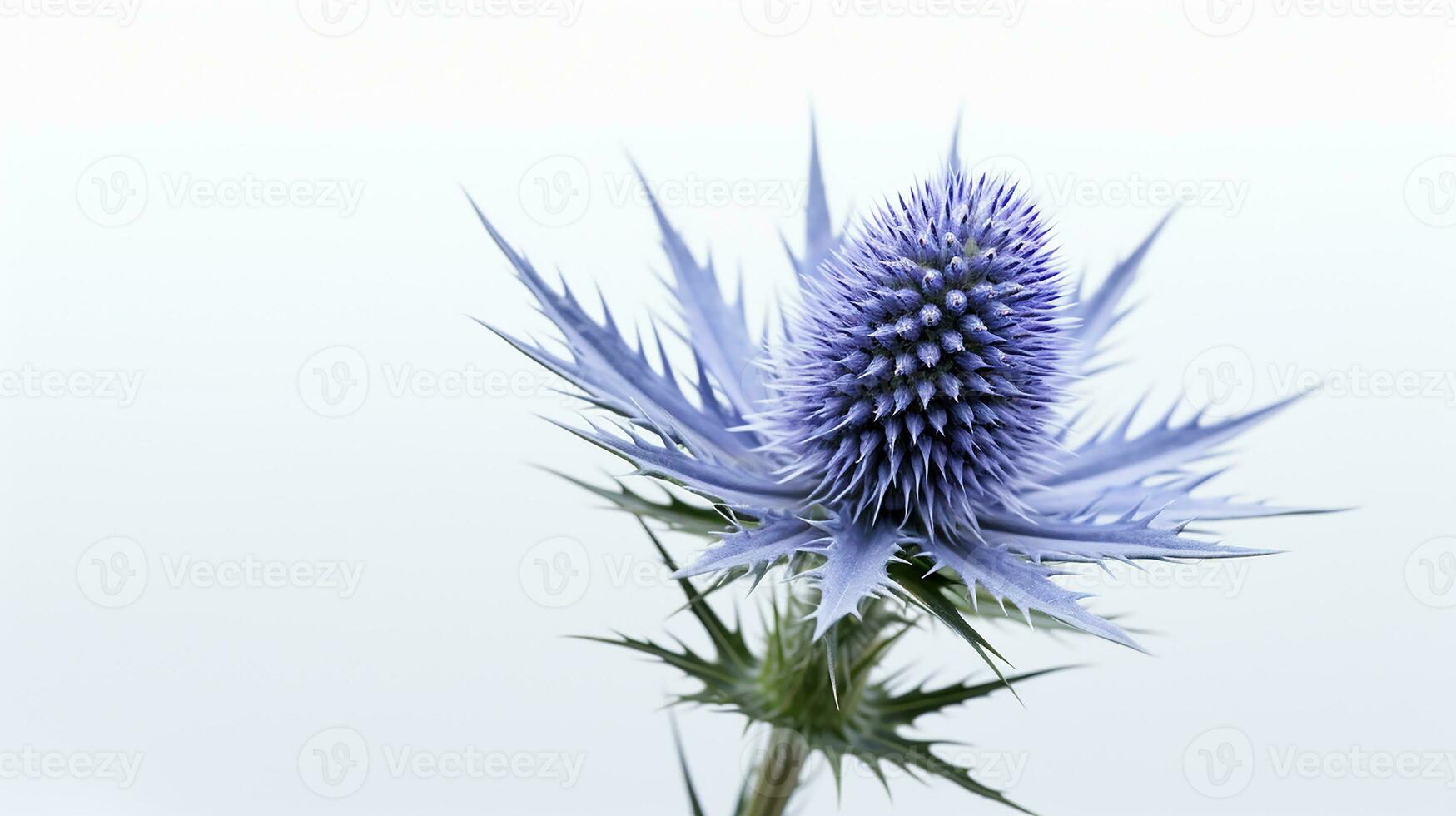 photo de magnifique mer houx fleur isolé sur blanc Contexte. génératif ai