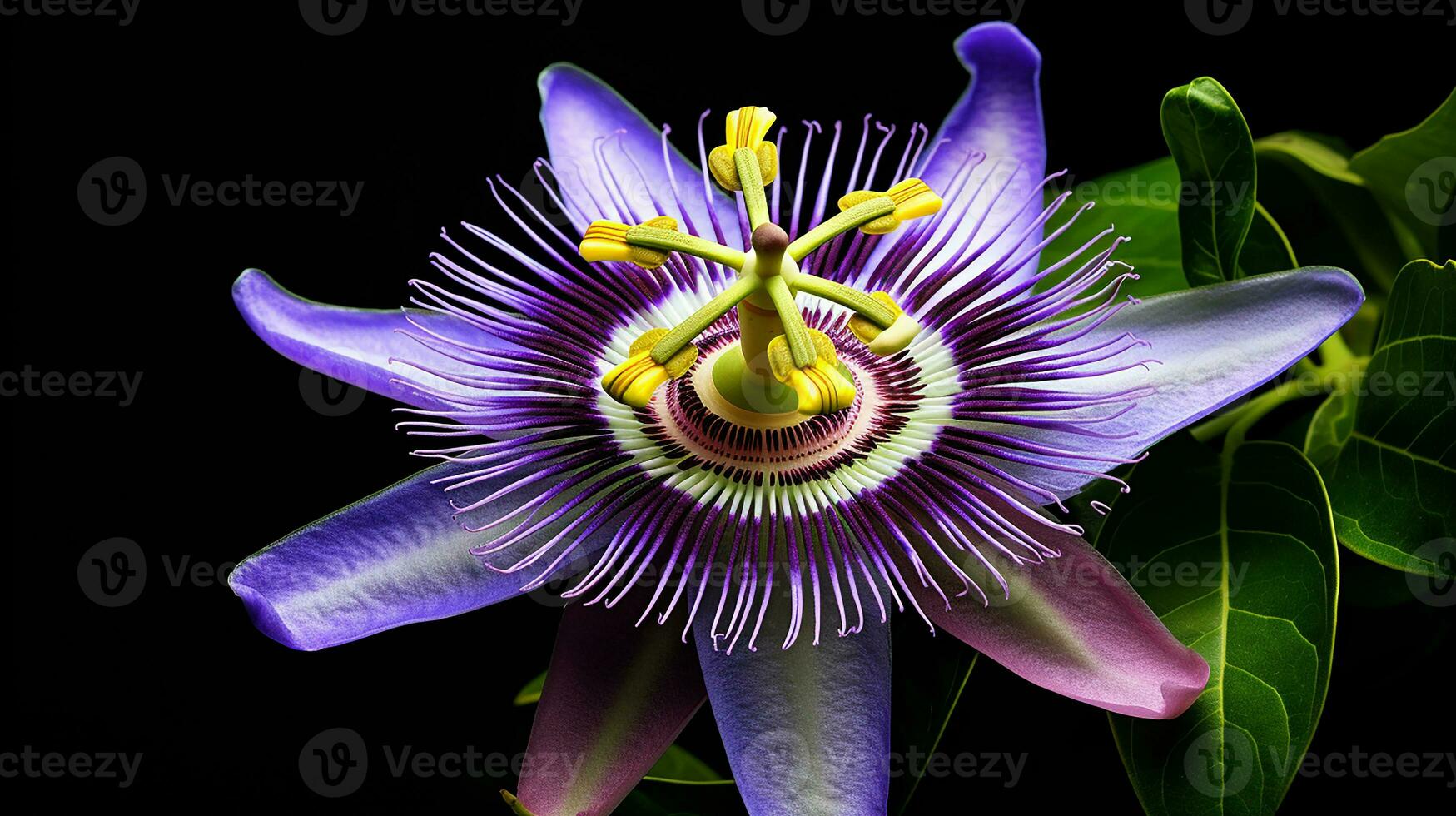 photo de magnifique fleur de la passion fleur isolé sur blanc Contexte. génératif ai