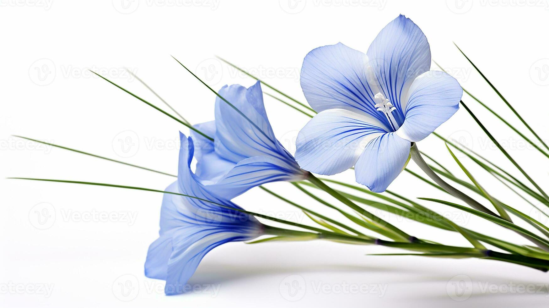 photo de magnifique lin fleur isolé sur blanc Contexte. génératif ai