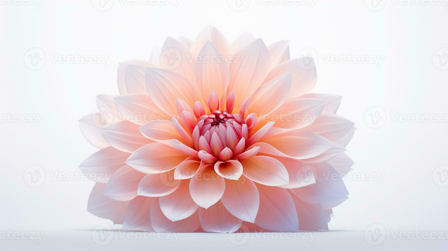 photo de magnifique dahlia fleur isolé sur blanc Contexte. génératif ai