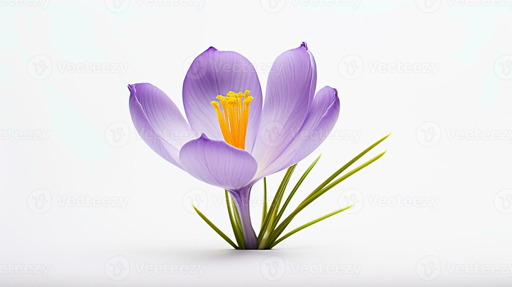 photo de magnifique crocus fleur isolé sur blanc Contexte. génératif ai