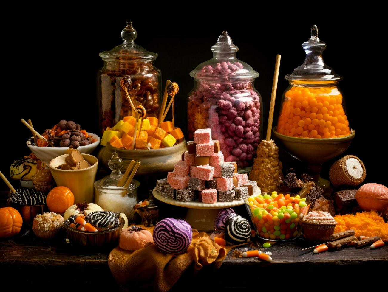 image de collection de Halloween à thème des sucreries et biscuits photo