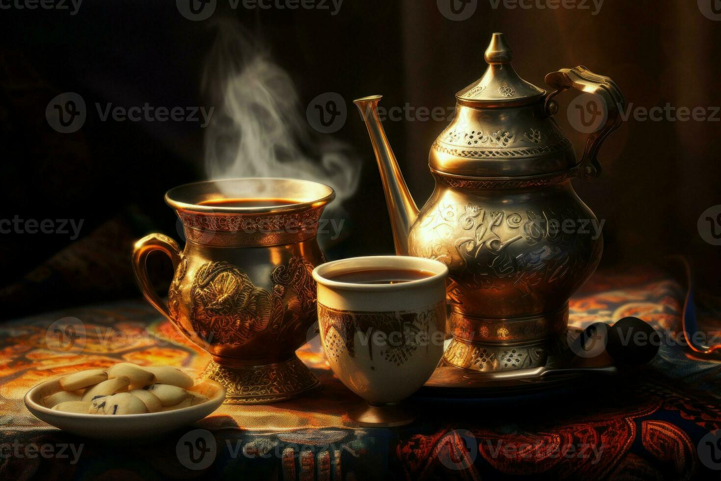 arabe café traditionnel. produire ai photo