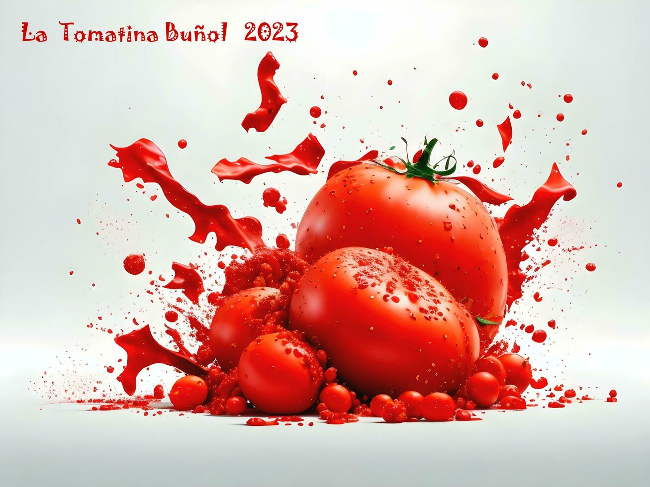 ai génératif carte conception, Contexte pour la tomate Festival dans Espagne, bunol photo