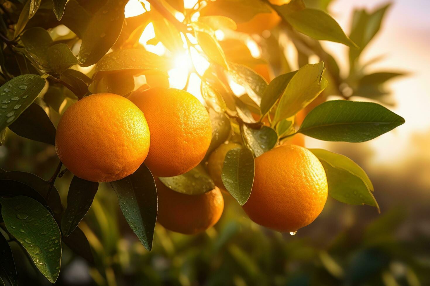 des oranges dans jardin photo
