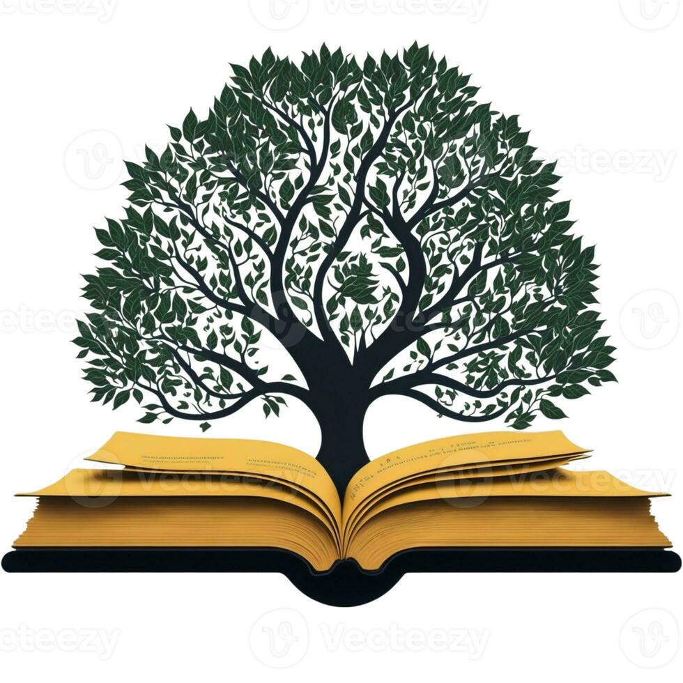 arbre de connaissance avec livres au lieu de feuilles photo