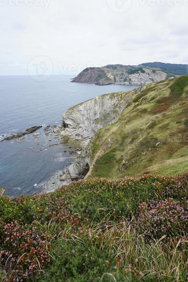 falaise sur la côte à bilbao en espagne photo