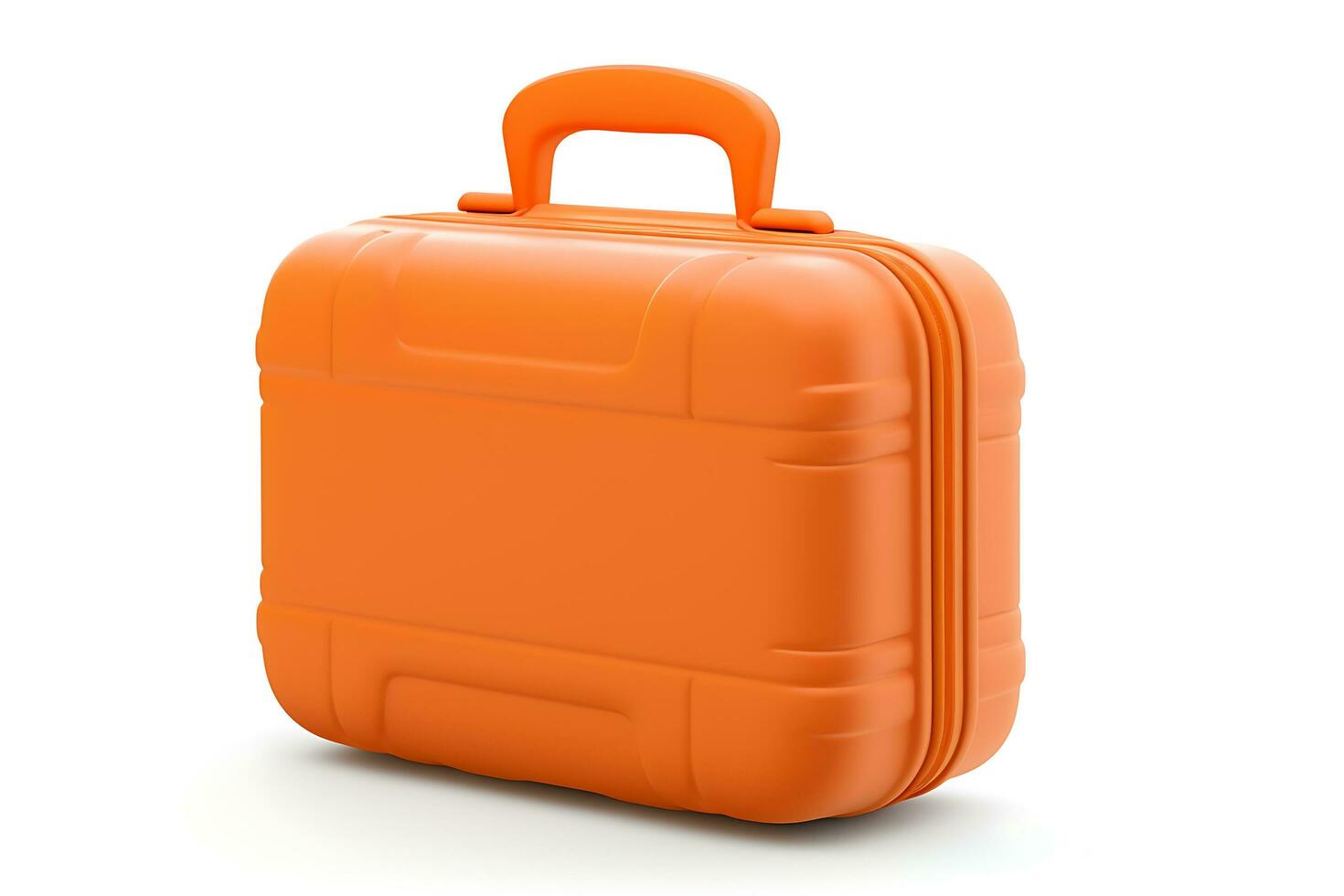 3d Orange valise sur une blanc Contexte photo
