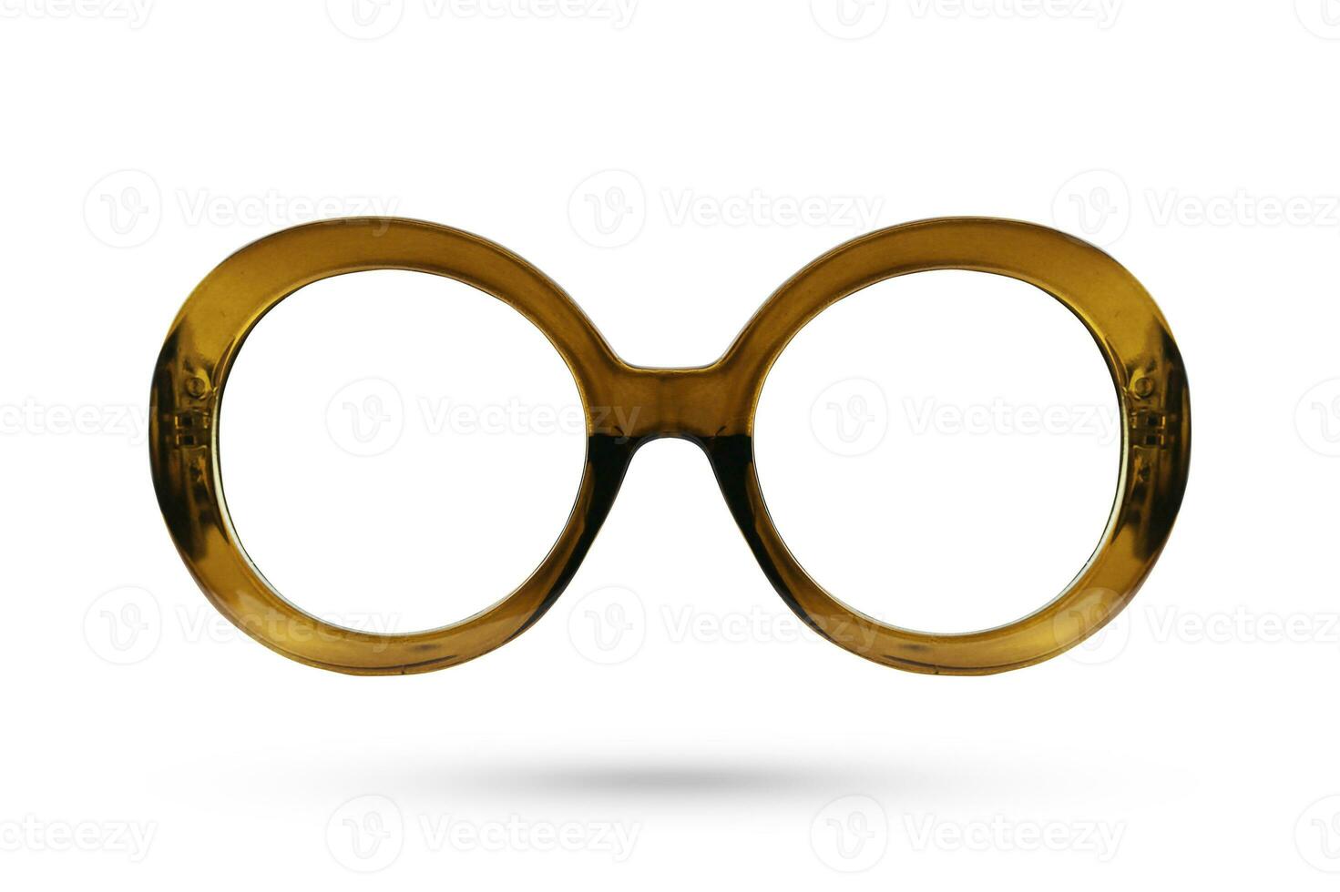 mode marron des lunettes style en plastique isolé sur blanc Contexte. photo